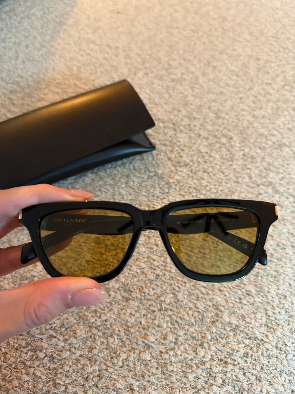 Saint Laurent Black Sunglasses with Amber Lenses